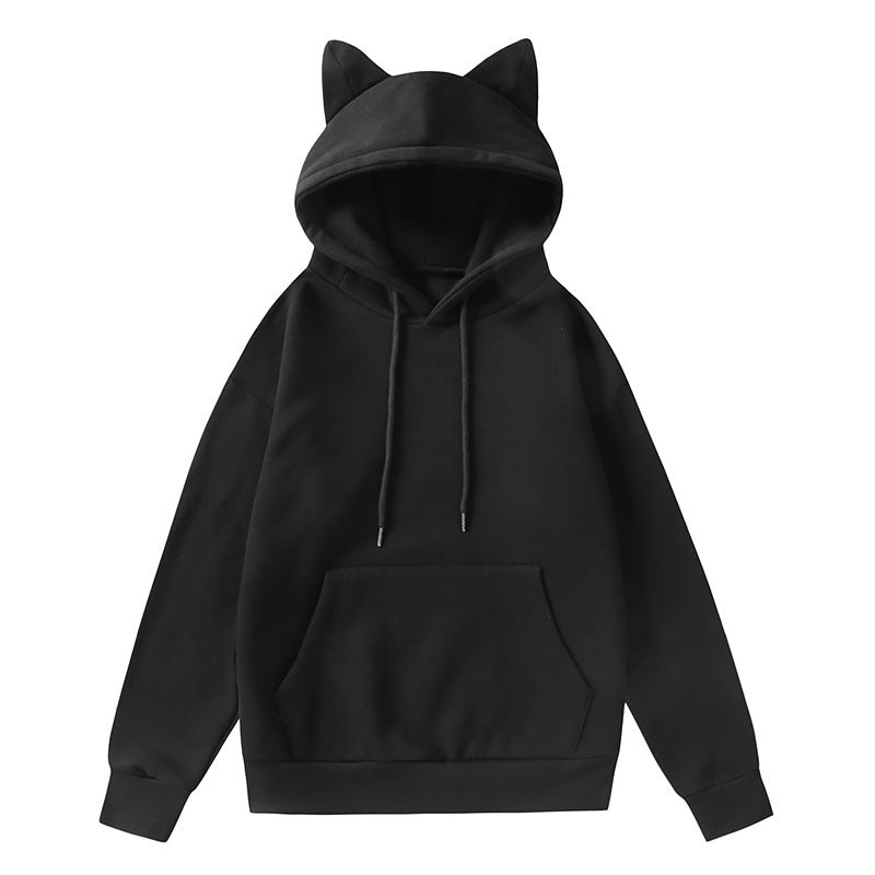 Damer hoodie med katta öron och mjukt foder Mirla-Eva Jonsson