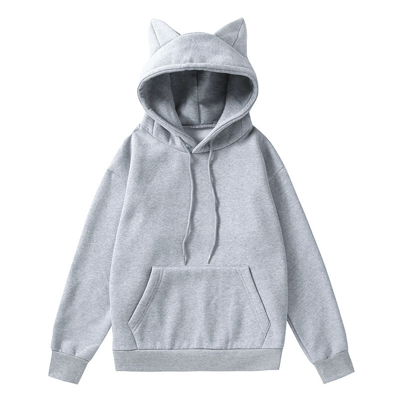 Damer hoodie med katta öron och mjukt foder Mirla-Eva Jonsson