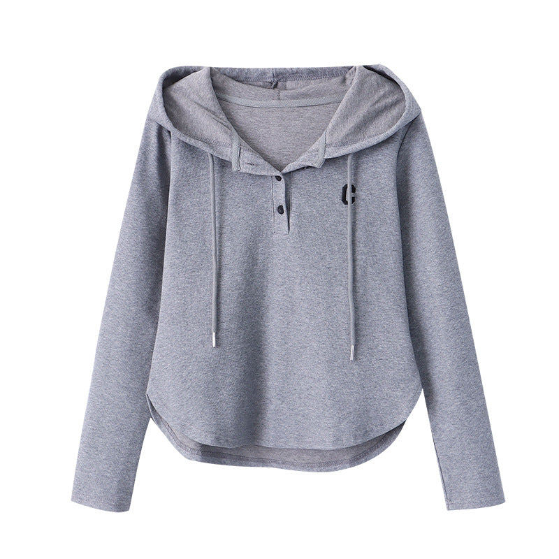 Damer hoodie med knapplist och avslappnad passform Mirla-Eva Jonsson