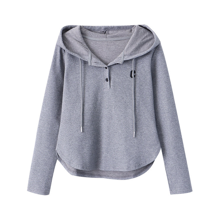 Damer hoodie med knapplist och avslappnad passform Mirla-Eva Jonsson