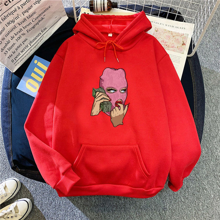Damer hoodie med konstnärlig grafisk design Mirla-Eva Jonsson