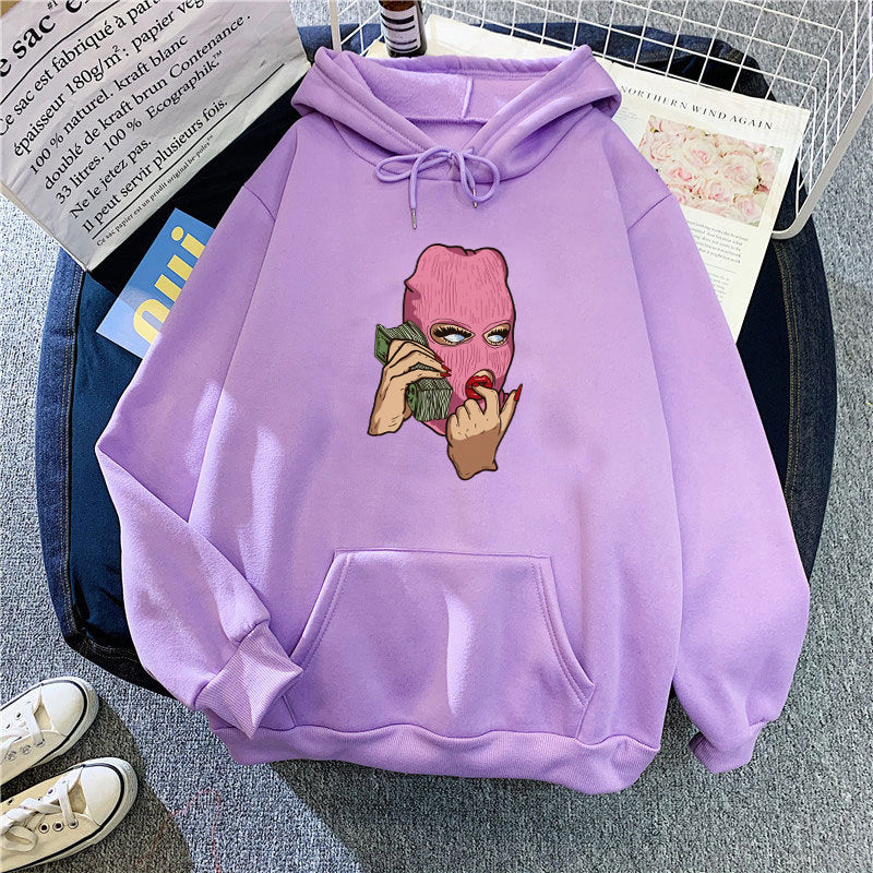 Damer hoodie med konstnärlig grafisk design Mirla-Eva Jonsson