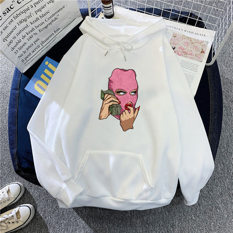 Damer hoodie med konstnärlig grafisk design Mirla-Eva Jonsson