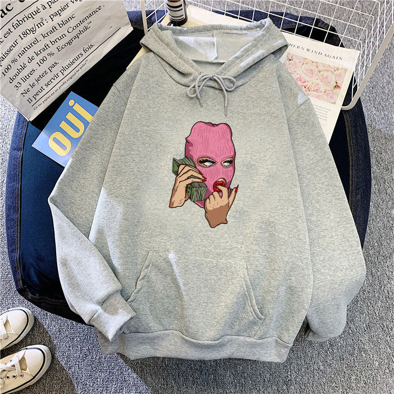 Damer hoodie med konstnärlig grafisk design Mirla-Eva Jonsson