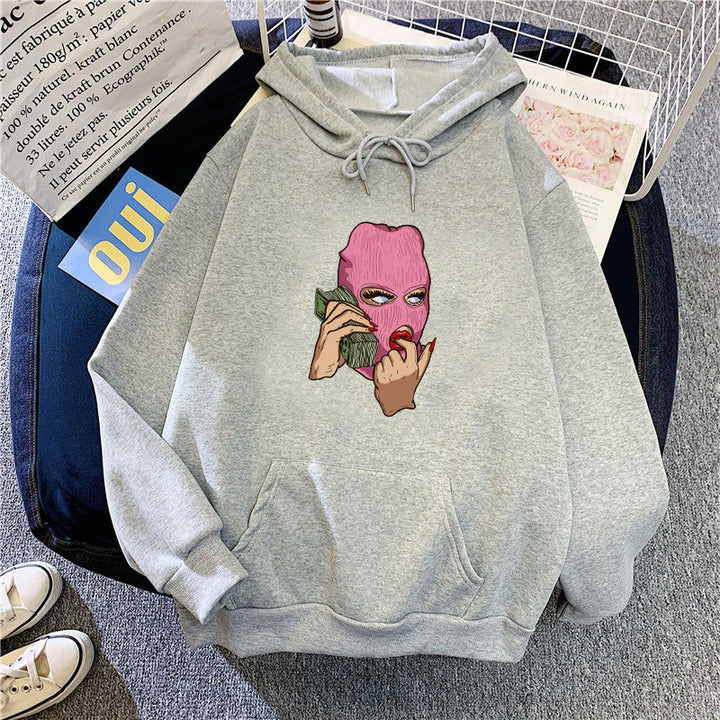 Damer hoodie med konstnärlig grafisk design Mirla-Eva Jonsson