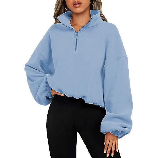 Damer hoodie med kort dragkedja Mirla-Eva Jonsson