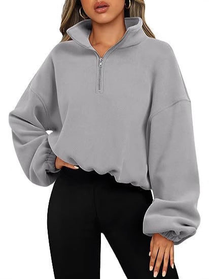 Damer hoodie med kort dragkedja Mirla-Eva Jonsson