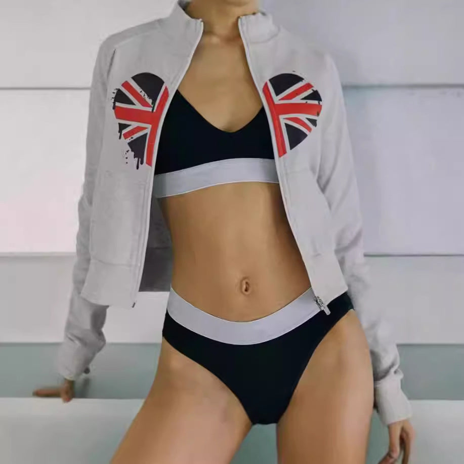 Damer hoodie med kreativ design och moderiktig Union Jack-tryck Mirla-Eva Jonsson