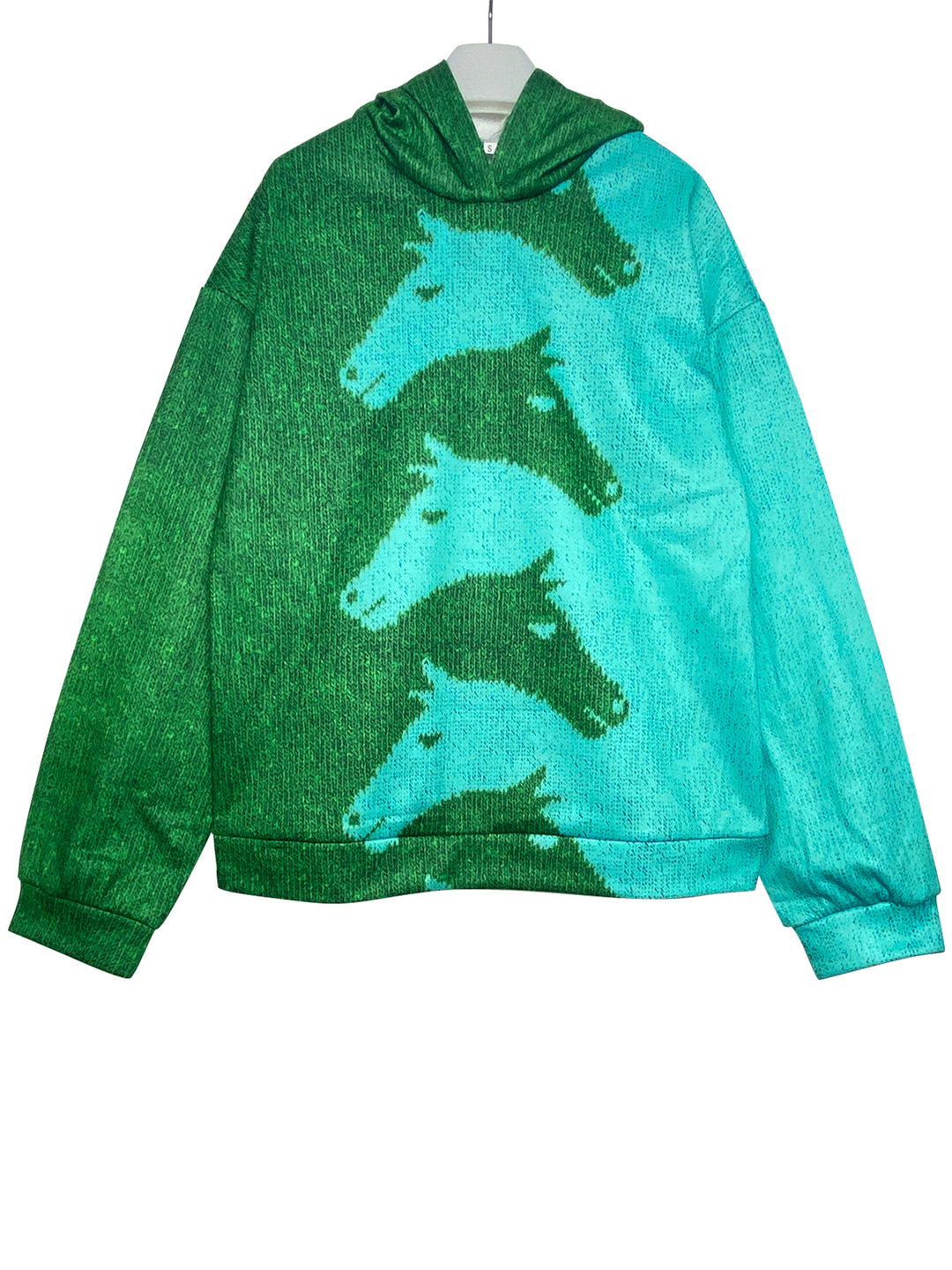 Damer hoodie med kreativt hästmönster och bekväm passform Mirla-Eva Jonsson