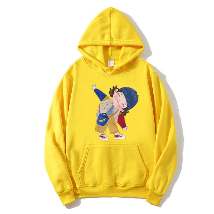 Damer hoodie med lekfull barndesign Mirla-Eva Jonsson