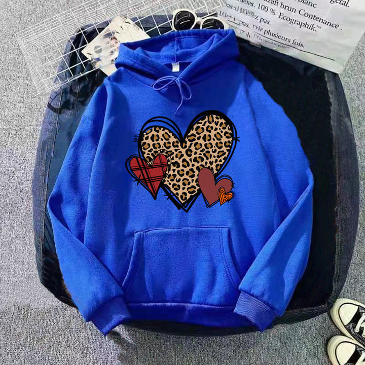 Damer hoodie med lekfullt hjärmönster Mirla-Eva Jonsson