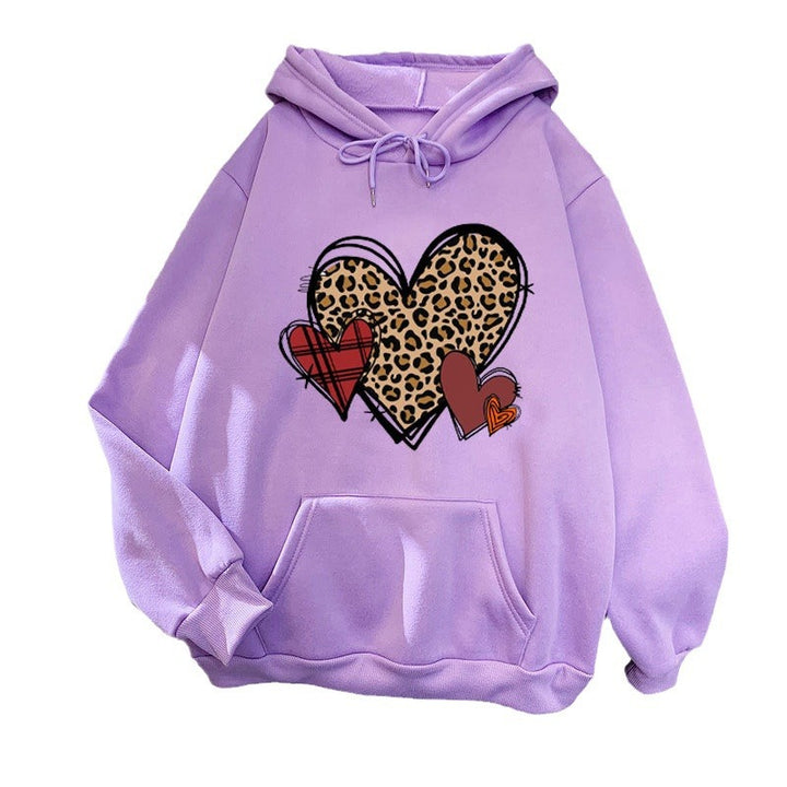 Damer hoodie med lekfullt hjärmönster Mirla-Eva Jonsson