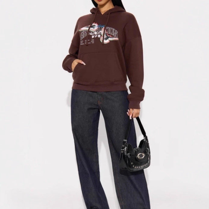 Damer hoodie med modern grafisk design Eva Jonsson-Eva Jonsson