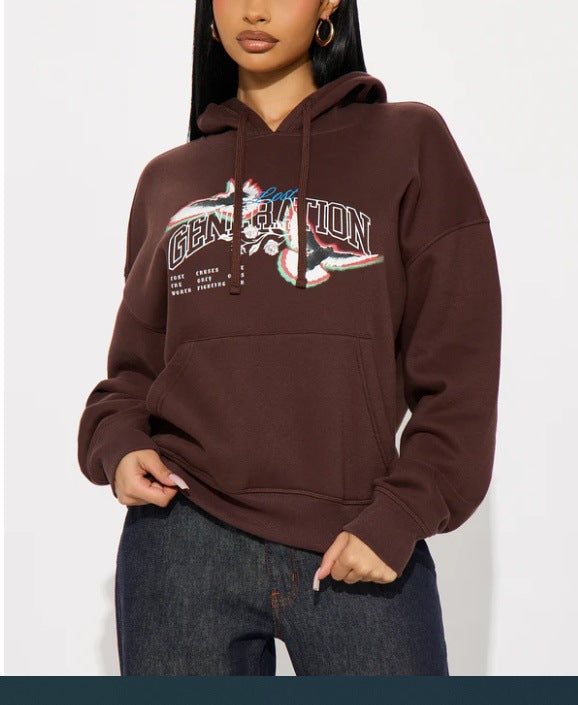 Damer hoodie med modern grafisk design Eva Jonsson-Eva Jonsson