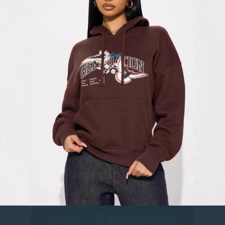 Damer hoodie med modern grafisk design Eva Jonsson-Eva Jonsson