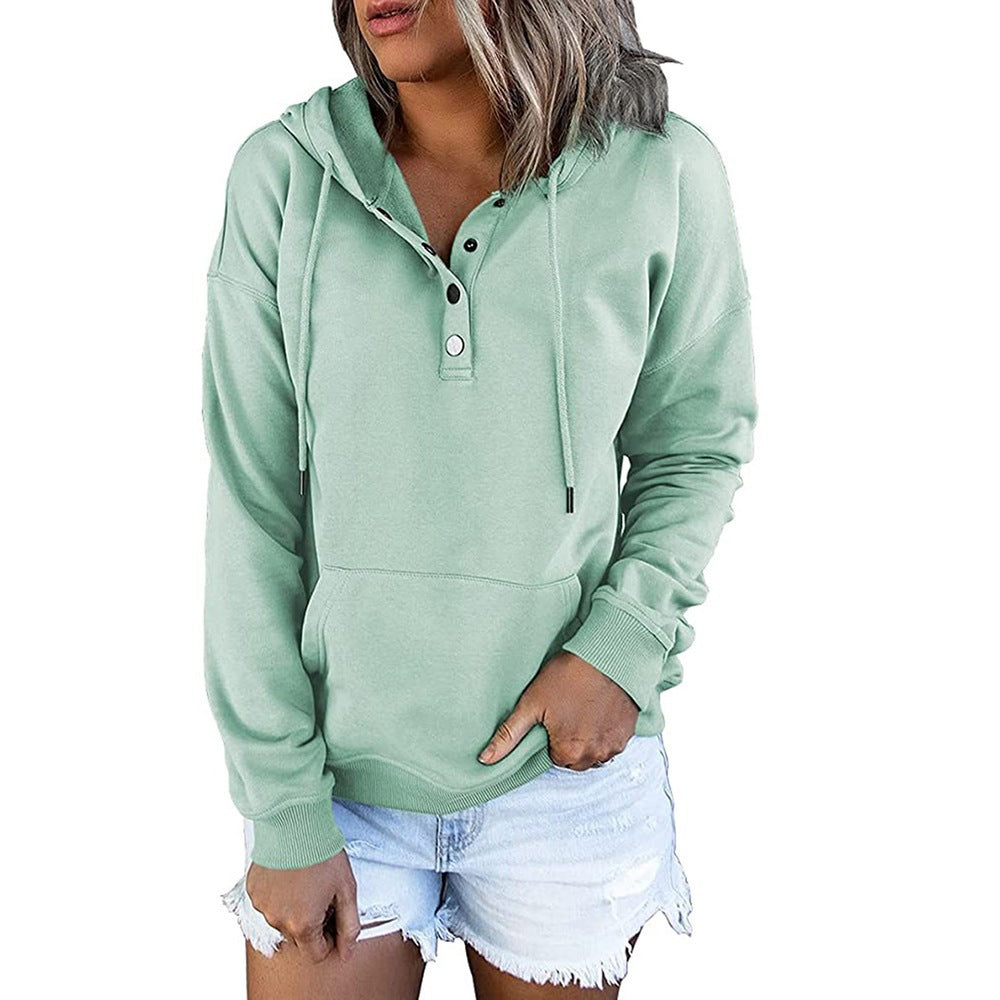 Damer hoodie med modernt knappdetalj Mirla-Eva Jonsson
