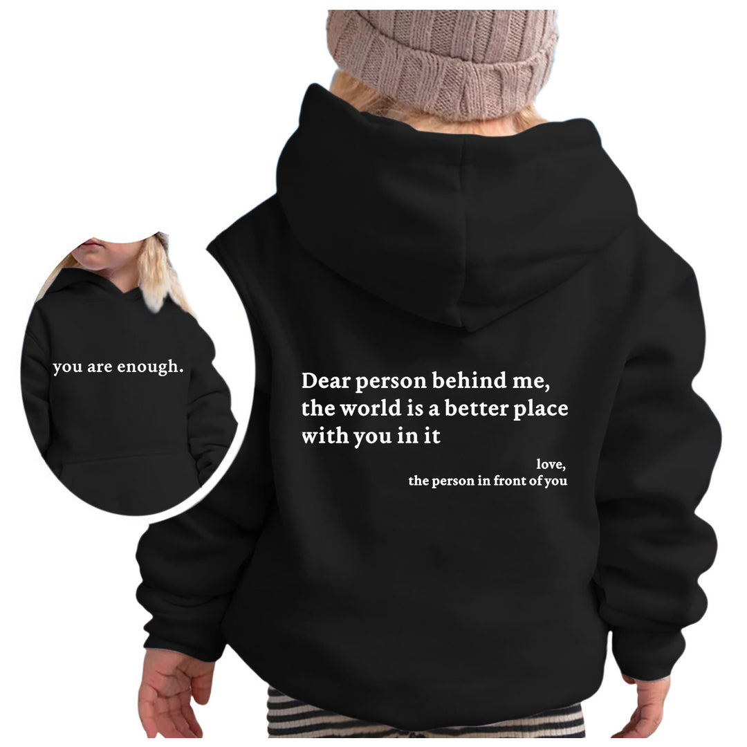 Damer hoodie med motiverande text och avslappnad passform Mirla-Eva Jonsson