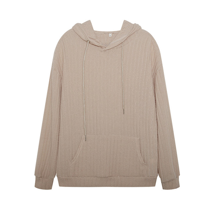 Damer hoodie med ribbad struktur och känguruficka Mirla-Eva Jonsson