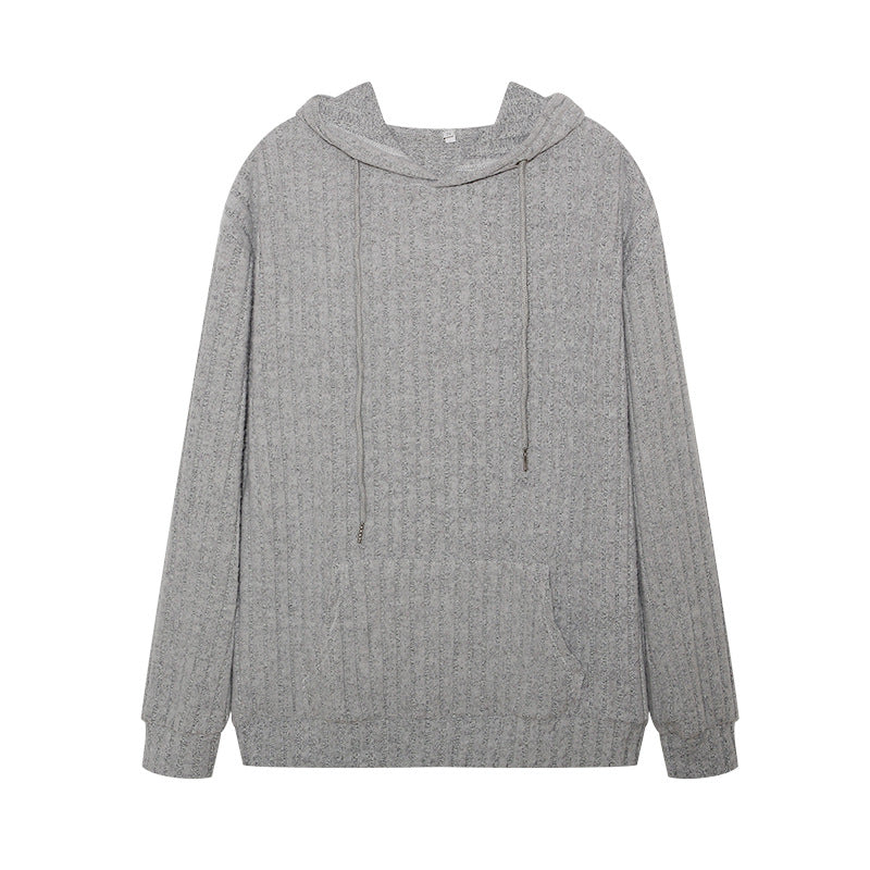 Damer hoodie med ribbad struktur och känguruficka Mirla-Eva Jonsson