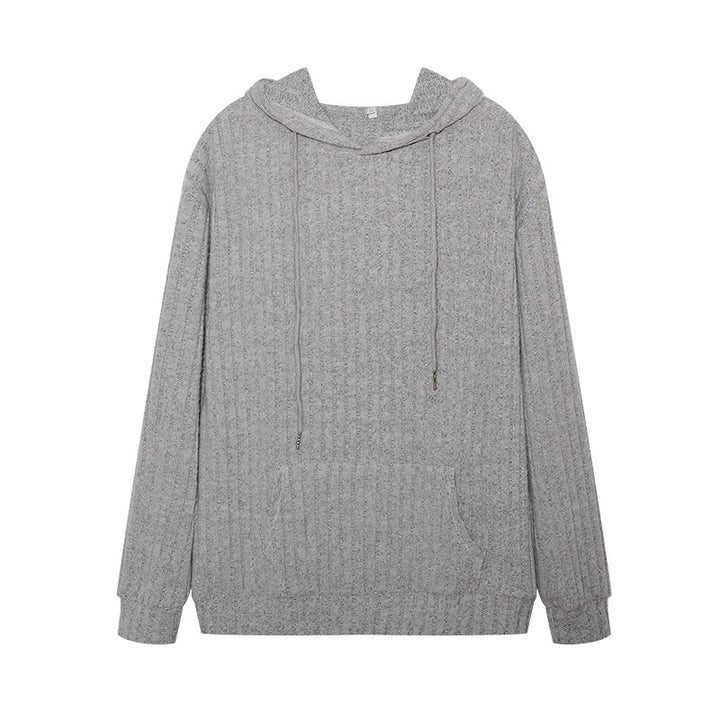 Damer hoodie med ribbad struktur och känguruficka Mirla-Eva Jonsson