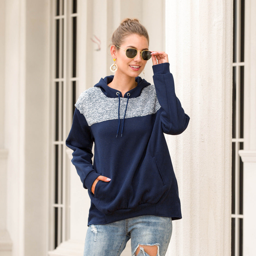 Damer hoodie med stiligt kontrastdesign och elastisk kant Eva Jonsson-Eva Jonsson