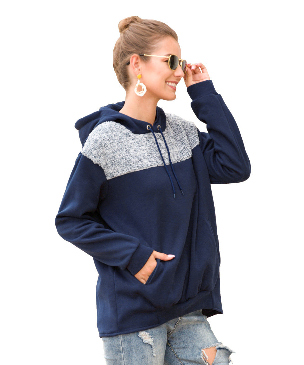 Damer hoodie med stiligt kontrastdesign och elastisk kant Eva Jonsson-Eva Jonsson