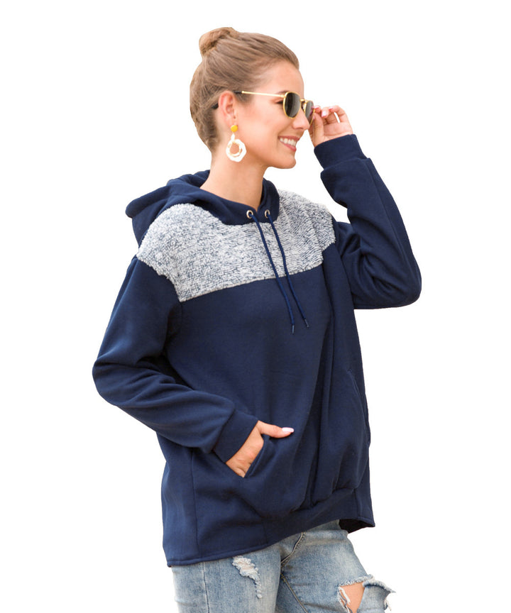 Damer hoodie med stiligt kontrastdesign och elastisk kant Eva Jonsson-Eva Jonsson