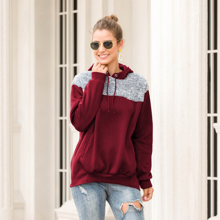 Damer hoodie med stiligt kontrastdesign och elastisk kant Eva Jonsson-Eva Jonsson