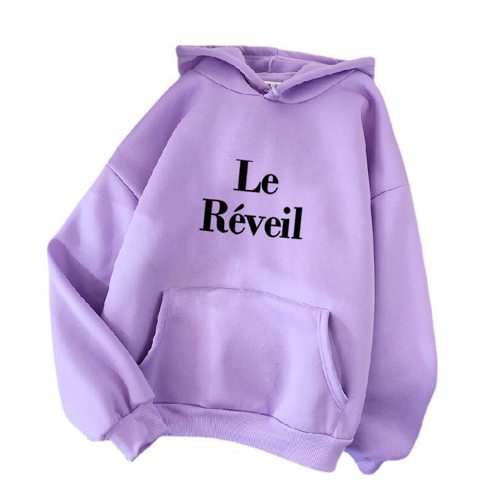 Damer hoodie med stiligt tryck Mirla-Eva Jonsson
