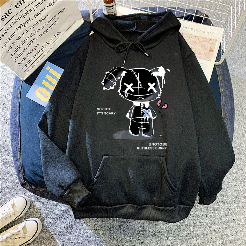 Damer hoodie med unikt cartoon-design och mysig innerfoder Mirla-Eva Jonsson