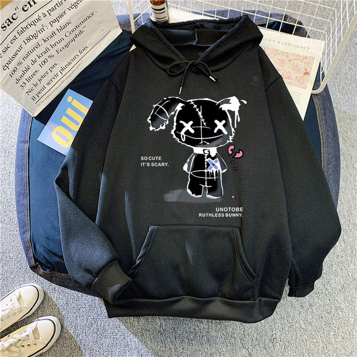 Damer hoodie med unikt cartoon-design och mysig innerfoder Mirla-Eva Jonsson