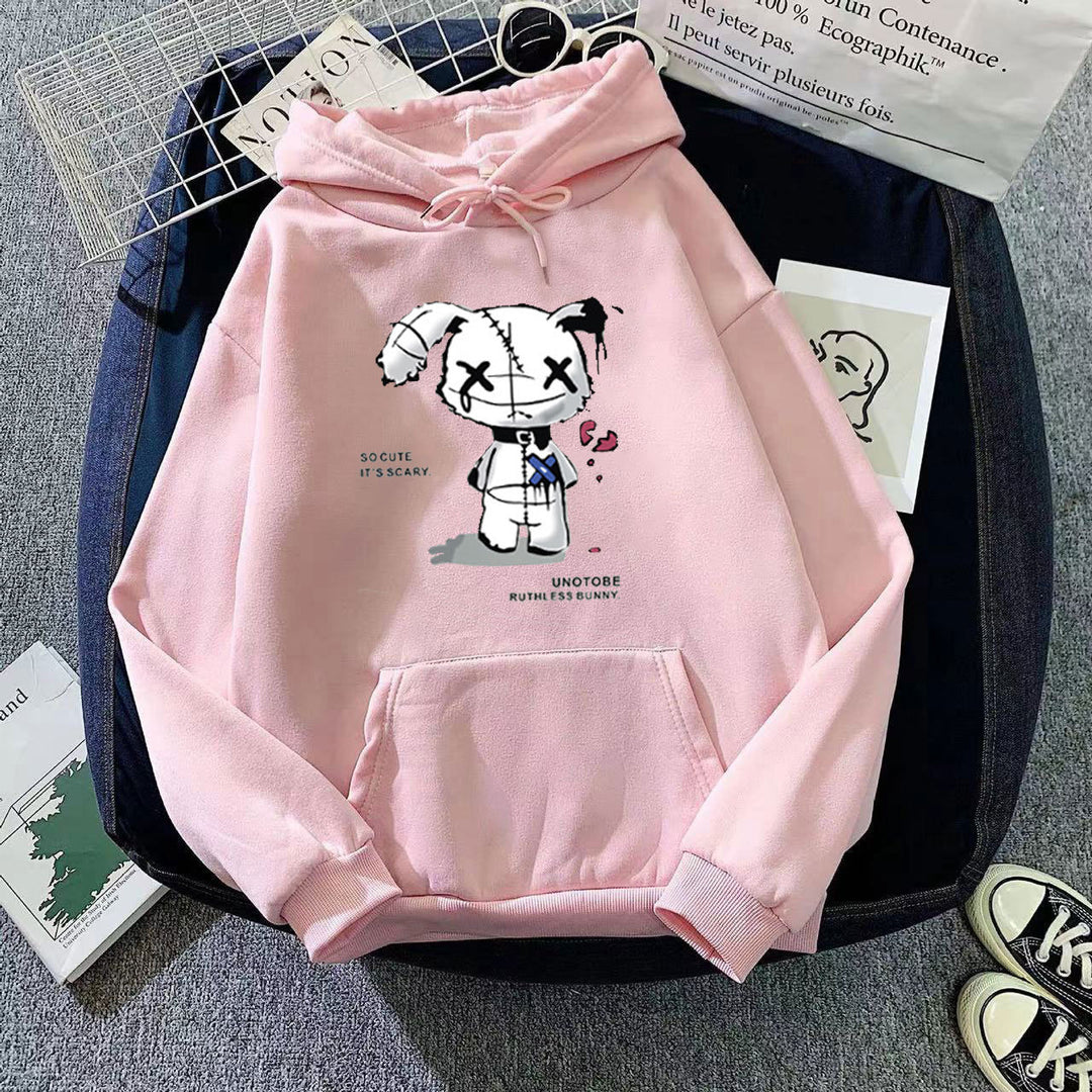 Damer hoodie med unikt cartoon-design och mysig innerfoder Mirla-Eva Jonsson