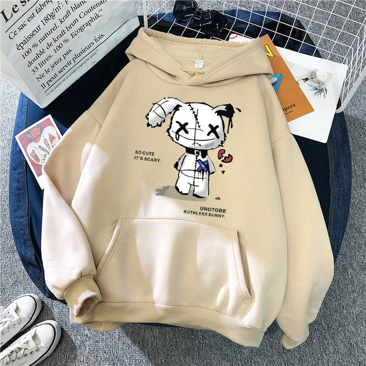 Damer hoodie med unikt cartoon-design och mysig innerfoder Mirla-Eva Jonsson