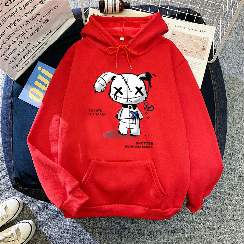 Damer hoodie med unikt cartoon-design och mysig innerfoder Mirla-Eva Jonsson