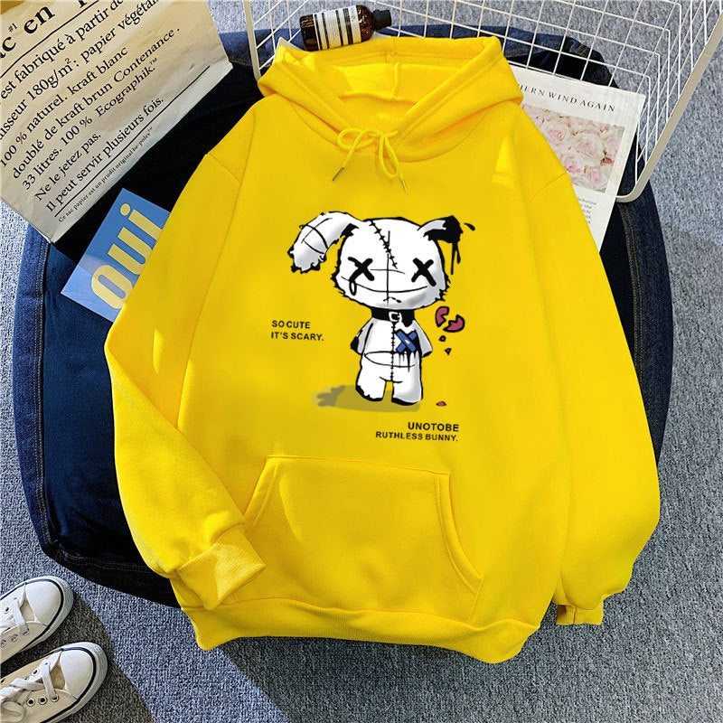 Damer hoodie med unikt cartoon-design och mysig innerfoder Mirla-Eva Jonsson