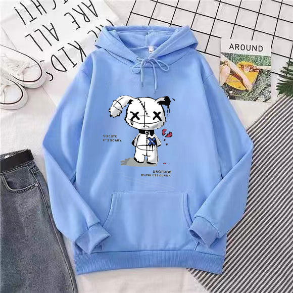 Damer hoodie med unikt cartoon-design och mysig innerfoder Mirla-Eva Jonsson