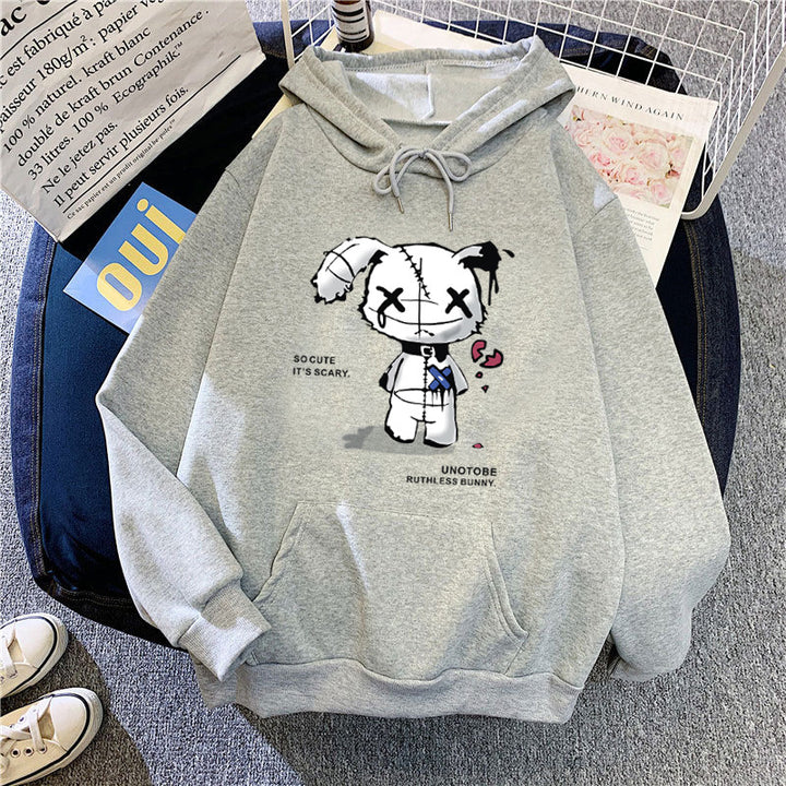 Damer hoodie med unikt cartoon-design och mysig innerfoder Mirla-Eva Jonsson