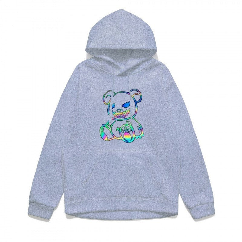 Damer hoodie sweatshirt med cool björnmotiv och bekväm passform Mirla-Eva Jonsson