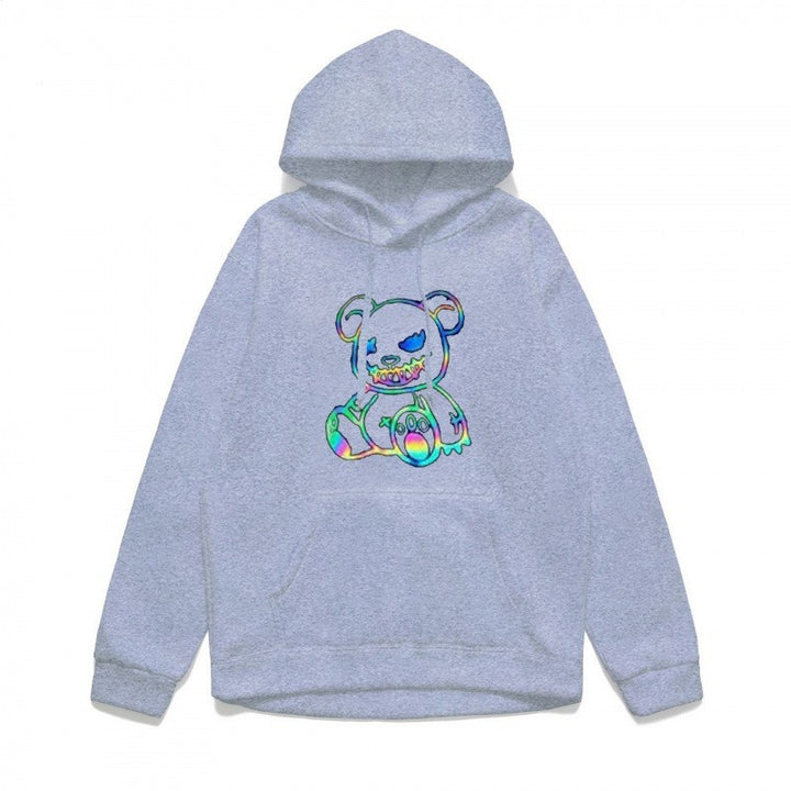 Damer hoodie sweatshirt med cool björnmotiv och bekväm passform Mirla-Eva Jonsson