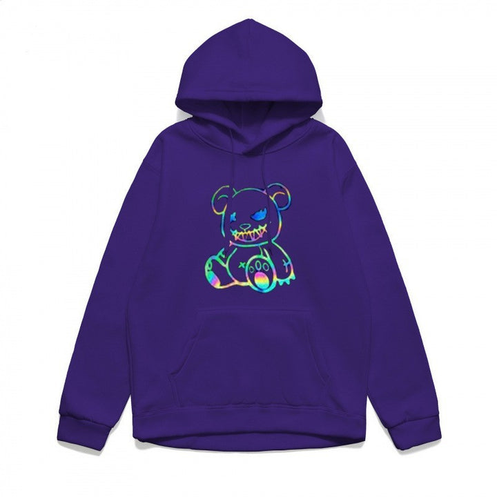 Damer hoodie sweatshirt med cool björnmotiv och bekväm passform Mirla-Eva Jonsson