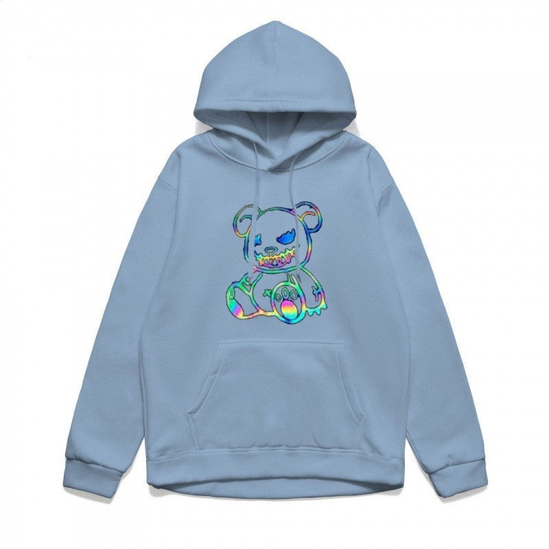 Damer hoodie sweatshirt med cool björnmotiv och bekväm passform Mirla-Eva Jonsson