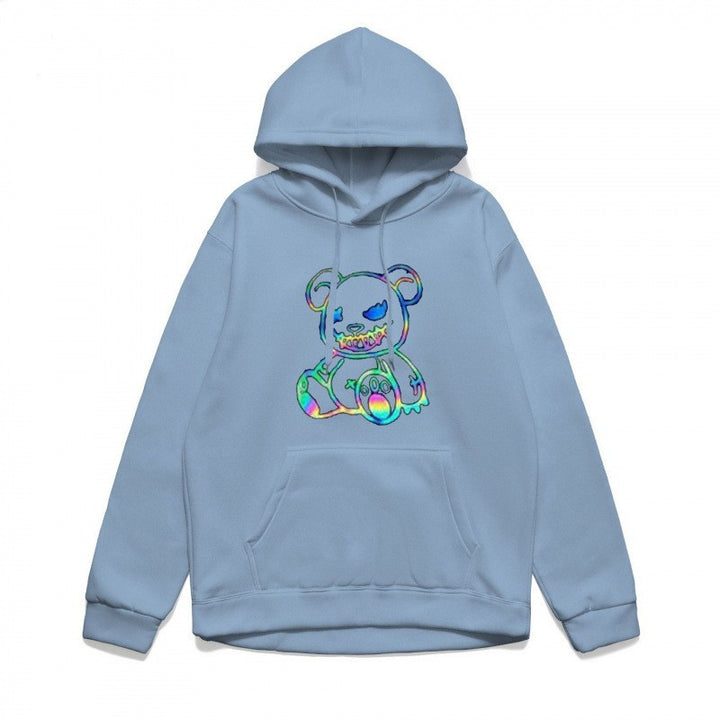 Damer hoodie sweatshirt med cool björnmotiv och bekväm passform Mirla-Eva Jonsson