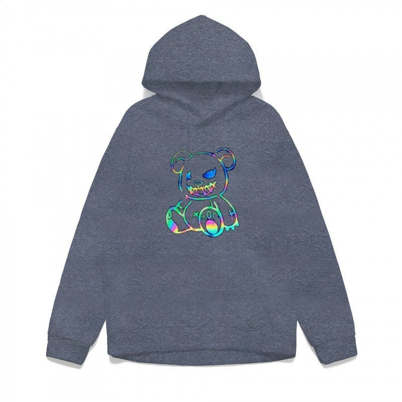 Damer hoodie sweatshirt med cool björnmotiv och bekväm passform Mirla-Eva Jonsson