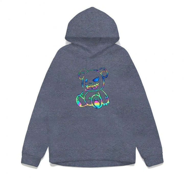 Damer hoodie sweatshirt med cool björnmotiv och bekväm passform Mirla-Eva Jonsson