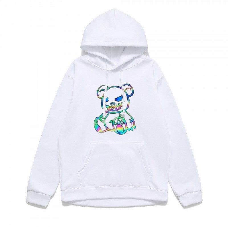 Damer hoodie sweatshirt med cool björnmotiv och bekväm passform Mirla-Eva Jonsson