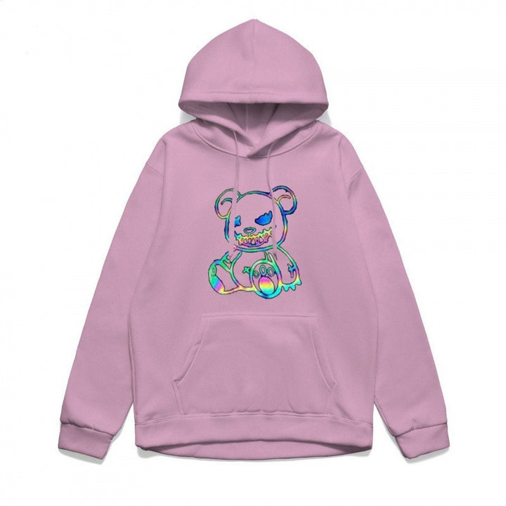 Damer hoodie sweatshirt med cool björnmotiv och bekväm passform Mirla-Eva Jonsson