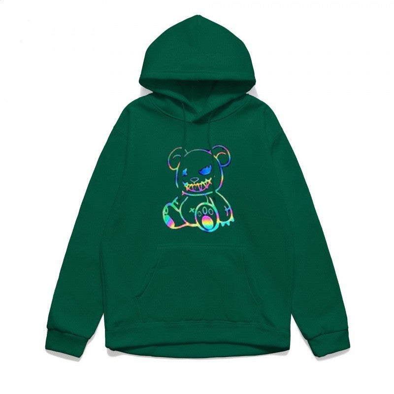 Damer hoodie sweatshirt med cool björnmotiv och bekväm passform Mirla-Eva Jonsson