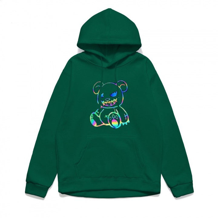 Damer hoodie sweatshirt med cool björnmotiv och bekväm passform Mirla-Eva Jonsson