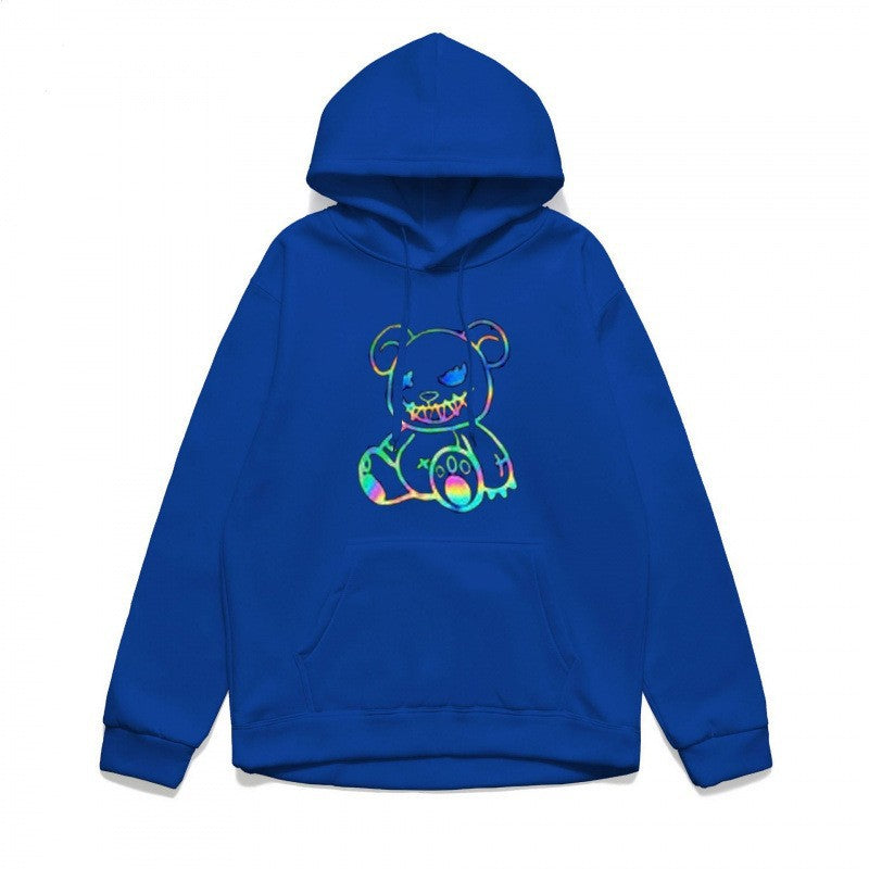 Damer hoodie sweatshirt med cool björnmotiv och bekväm passform Mirla-Eva Jonsson