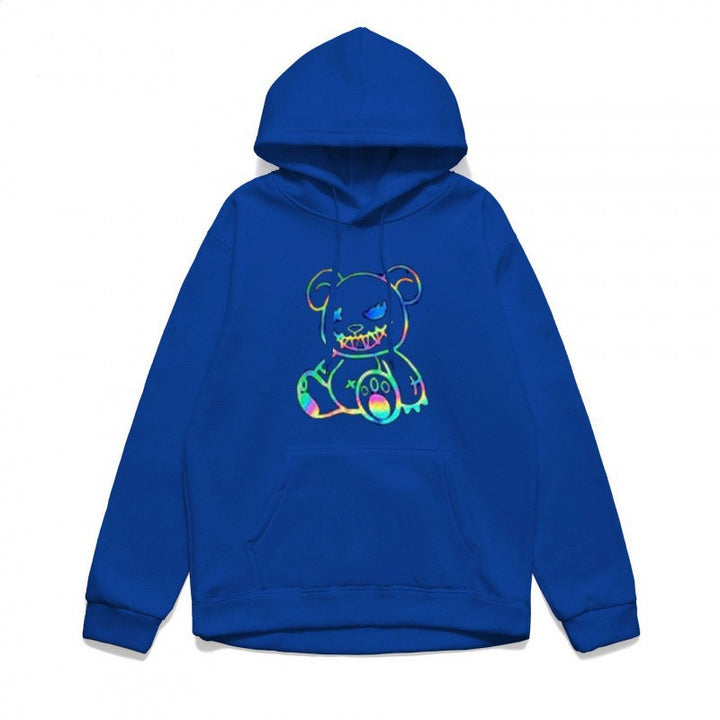 Damer hoodie sweatshirt med cool björnmotiv och bekväm passform Mirla-Eva Jonsson